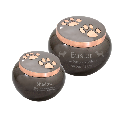 Copper Paw Prints Urn